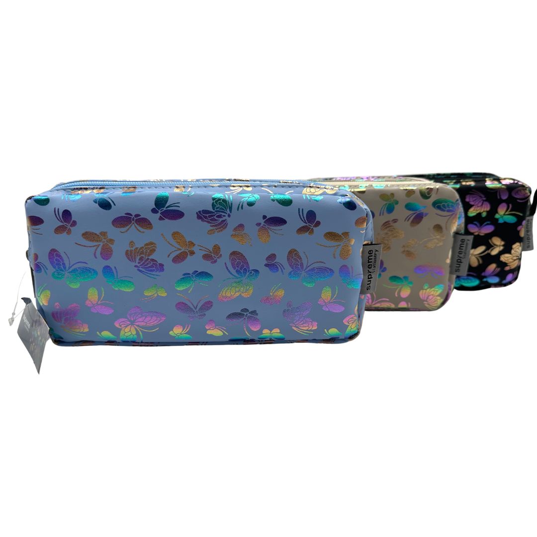 DOUBLE PENCIL CASE BFLY SHIMER (PC-7529)